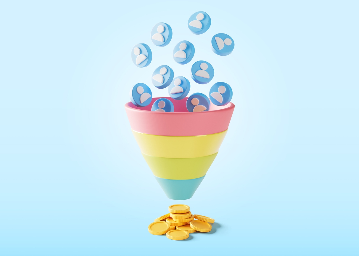 Sales funnel shows the importance of lead qualification automation.